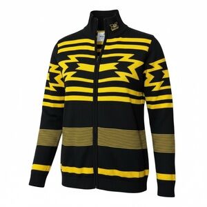 Mizzou Tigers Zip Sweater Women Large Black Yellow Emerson Street Peruvian Knit